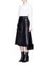Figure View - Click To Enlarge - HELMUT LANG - Lambskin leather wrap midi skirt