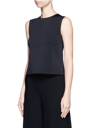 Front View - Click To Enlarge - HELMUT LANG - 'Scuba' cropped neoprene sleeveless top