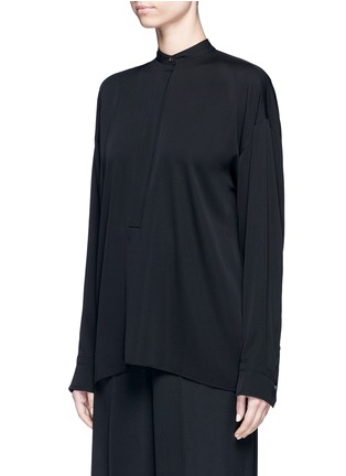 Front View - Click To Enlarge - HELMUT LANG - Back tie silk georgette blouse
