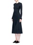 Front View - Click To Enlarge - HELMUT LANG - Detached cuff virgin wool blend knit dress
