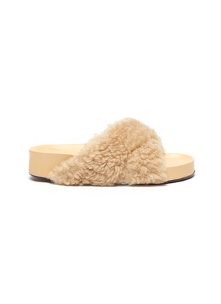 Main View - Click To Enlarge - ATP ATELIER - Urbino' X Band Shearling Sandals
