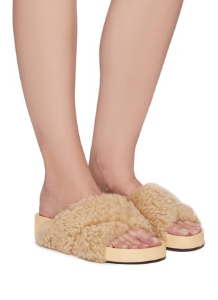 Figure View - Click To Enlarge - ATP ATELIER - Urbino' X Band Shearling Sandals