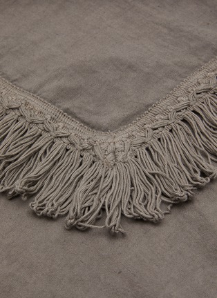 Detail View - Click To Enlarge - ONCE MILANO - Long Fringe Linen Napkin – Charcoal