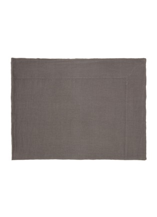 Main View - Click To Enlarge - ONCE MILANO - Medium Linen Tablecloth with Large Border – Charcoal
