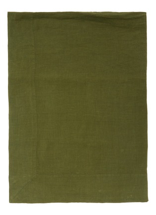 Main View - Click To Enlarge - ONCE MILANO - Medium Linen Tablecloth with Large Border – Green