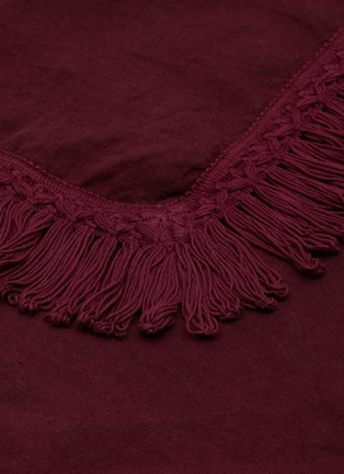 Detail View - Click To Enlarge - ONCE MILANO - Long Fringe Linen Napkin – Wine