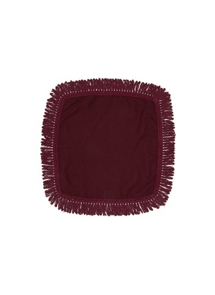 Main View - Click To Enlarge - ONCE MILANO - Long Fringe Linen Napkin – Wine