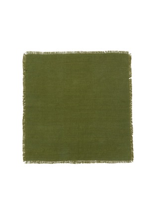 Main View - Click To Enlarge - ONCE MILANO - Fringing Linen Napkin – Green