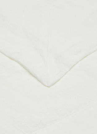 Detail View - Click To Enlarge - ONCE MILANO - Medium Linen Tablecloth with Fringe – White