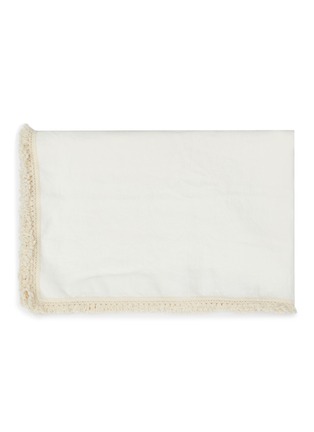 Main View - Click To Enlarge - ONCE MILANO - Medium Linen Tablecloth with Large Border – White