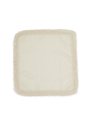 Main View - Click To Enlarge - ONCE MILANO - Short Fringe Linen Napkin – Cream