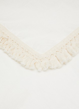 Detail View - Click To Enlarge - ONCE MILANO - Short Fringe Linen Napkin – White