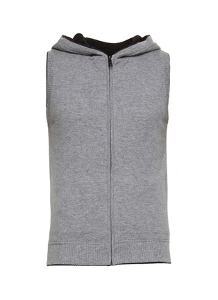 Main View - Click To Enlarge - JOVENS - Medium Hooded Zip Vest — Black and Mid Grey