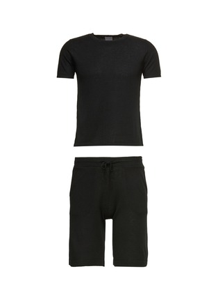 Main View - Click To Enlarge - JOVENS - Small Cashmere Short Sleeved Round Neck Sweater — Black