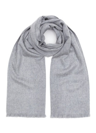 Main View - Click To Enlarge - JOVENS - Fringed Cashmere Shawl — Grey