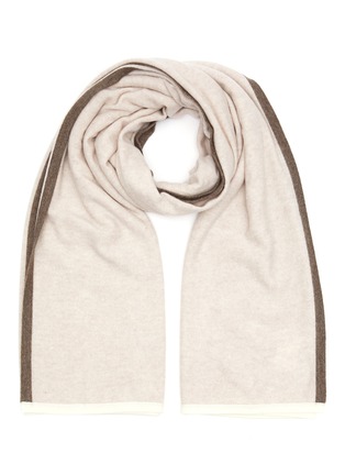 Main View - Click To Enlarge - JOVENS - Contrasting Trimmed Cashmere Shawl — Oatmeal