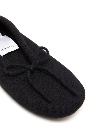 Detail View - Click To Enlarge - JOVENS - Small Pure Cashmere Slippers – Black