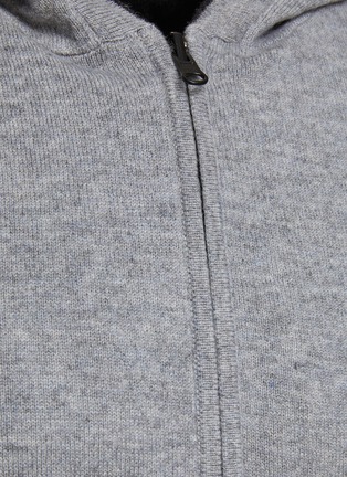 Detail View - Click To Enlarge - JOVENS - Small Hooded Zip Vest — Black and Mid Grey