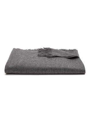 Main View - Click To Enlarge - JOVENS - Fringed Waterweave Cashmere Blanket — Charcoal