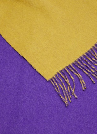 Detail View - Click To Enlarge - JOVENS - Doubleface Pure Cashmere Blanket – Mustard Yellow/Purple