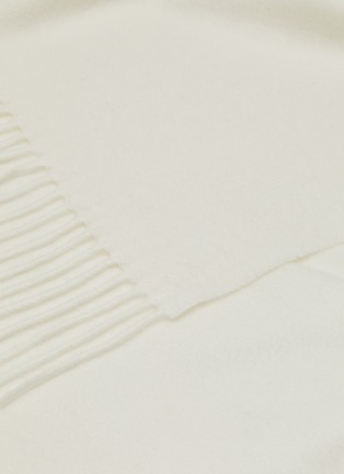 Detail View - Click To Enlarge - JOVENS - Fringed Waterweave Cashmere Blanket — Cream