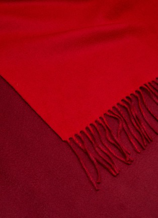 Detail View - Click To Enlarge - JOVENS - Fringed Doubleface Cashmere Blanket — Wine Red