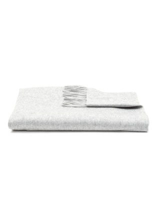 Main View - Click To Enlarge - JOVENS - Fringed Waterweave Cashmere Blanket — Light Grey