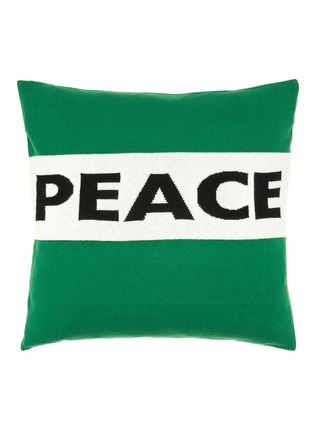 Main View - Click To Enlarge - JOVENS - Peace' Cashmere Cushion — Green