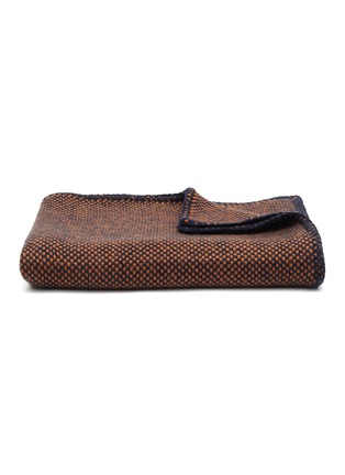 Main View - Click To Enlarge Main View - Click To Enlarge - JOVENS - Pure Cashmere Blanket – Camel/Navy