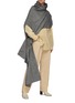 Figure View - Click To Enlarge - MARK KENLY DOMINO TAN - Vanda' High Neck Asymmetrical Poncho