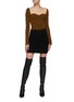 Figure View - Click To Enlarge - KHAITE - Maddy' Square Neck Side Slit Knit Top