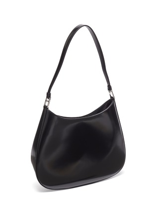 Detail View - Click To Enlarge - PRADA - 'Cleo' Logo Plaque Spazzolato Leather Shoulder Bag
