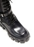 Detail View - Click To Enlarge - PRADA - Monolith Nylon Pouch Tall Combat Leather Boots