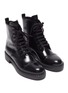 Detail View - Click To Enlarge - PRADA - Spazzolato leather combat boots