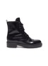 Main View - Click To Enlarge - PRADA - Spazzolato leather combat boots