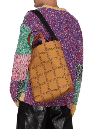 Front View - Click To Enlarge - JW ANDERSON - Logo Grid Canvas Tote Bag