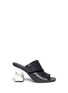 Main View - Click To Enlarge - OPENING CEREMONY - 'Dinero' twisted metallic heel cutout leather mules