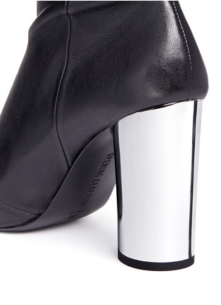 Detail View - Click To Enlarge - OPENING CEREMONY - 'Zloty' metallic heel leather mid calf boots