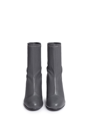 Front View - Click To Enlarge - OPENING CEREMONY - 'Zloty' metallic heel leather mid calf boots