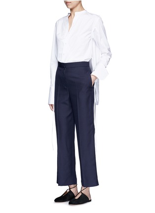 Figure View - Click To Enlarge - THE ROW - 'Resme' cropped silk wide leg pants