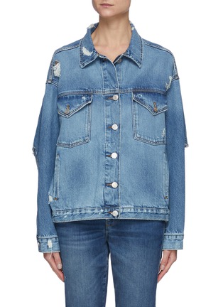 Main View - Click To Enlarge - FRAME - Cut Out Denim Jacket