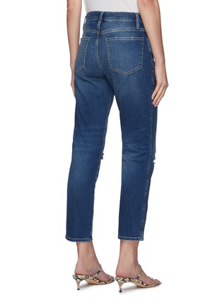 Back View - Click To Enlarge - FRAME DENIM - Le Sylvie Crop Raw After Knee Hole Purify Slim Straight Jeans