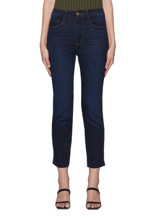 Main View - Click To Enlarge - FRAME DENIM - Le Pize Silvie Raw After Dark Indigo Wash Slim Straight Jeans