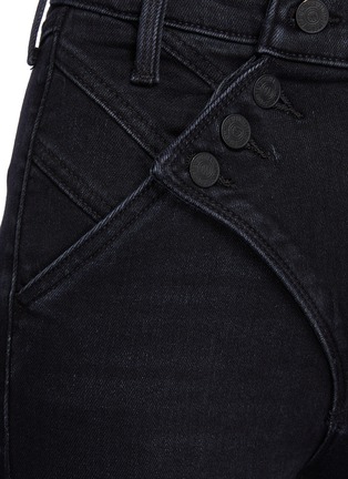  - MOTHER - Right Way Rider Diagonal Yoke & Button Detail Black Wash Straight Jeans