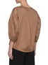 Back View - Click To Enlarge - TIBI - Eco Cotton Poplin V Neck Pleated Three Quarter Sleeved Top