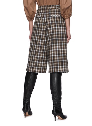 Back View - Click To Enlarge - TIBI - Costello' Chequered Wrapped Front Culottes