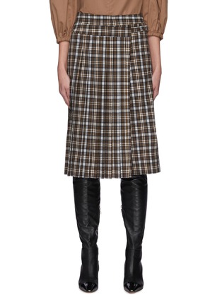 Main View - Click To Enlarge - TIBI - Costello' Chequered Wrapped Front Culottes