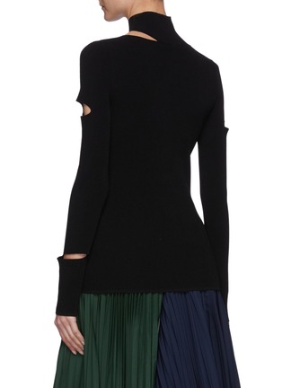 Back View - Click To Enlarge - TIBI - Giselle' Cutout Turtleneck Knit Sweater