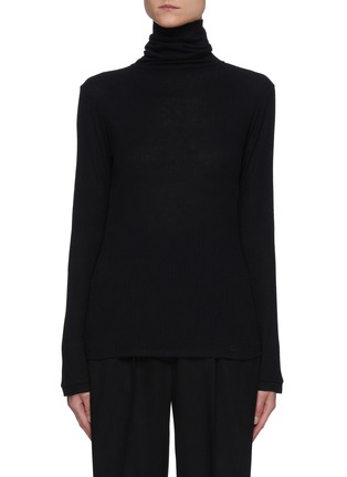 Main View - Click To Enlarge - LOULOU STUDIO - Turtleneck Ribbed Knit Top