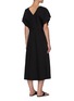 Back View - Click To Enlarge - VINCE - Flutter Sleeve V Neck Linen Midi Dress
